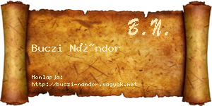 Buczi Nándor névjegykártya